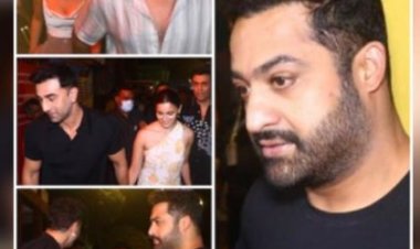 मुंबई में एनटीआर जूनियर ने करण जौहर, रणबीर, आलिया के साथ किया डिनर