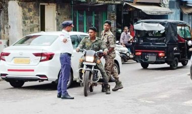 बिना हेलमेट पुलिस कर्मियों पर कार्रवाई के एसपी ने दिए निर्देश