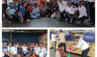 माहेश्वरी सभा एवं माहेश्वरी-51 द्वारा रेलवे स्टेशन पर शुरू की गई निःशुल्क जल सेवा