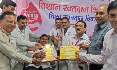 28 सामाजिक संस्थाओं एवं कॉलेज का रक्तदान पर किया गया सम्मान