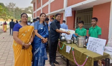 बाल दिवस पर स्वामी आत्मानंद शासकीय अंग्रेजी माध्यम विद्यालय दीपक नगर दुर्ग में 'आनंद मेला..