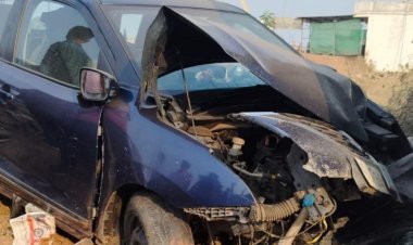 मैहर के एनएच-30 पर हुआ सड़क हादसा:दुकान में घुसी अनियंत्रित कार, महिला समेत तीन लोग घायल