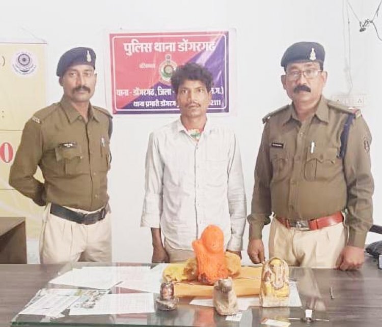 मंदिर से प्रतिमा चोरी आरोपी गिरफ्तार