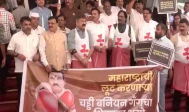 MVA विधायकों का अजीबो-गरीब प्रदर्शन: बनियान-तौलिया पहनकर पहुंचे विधानसभा